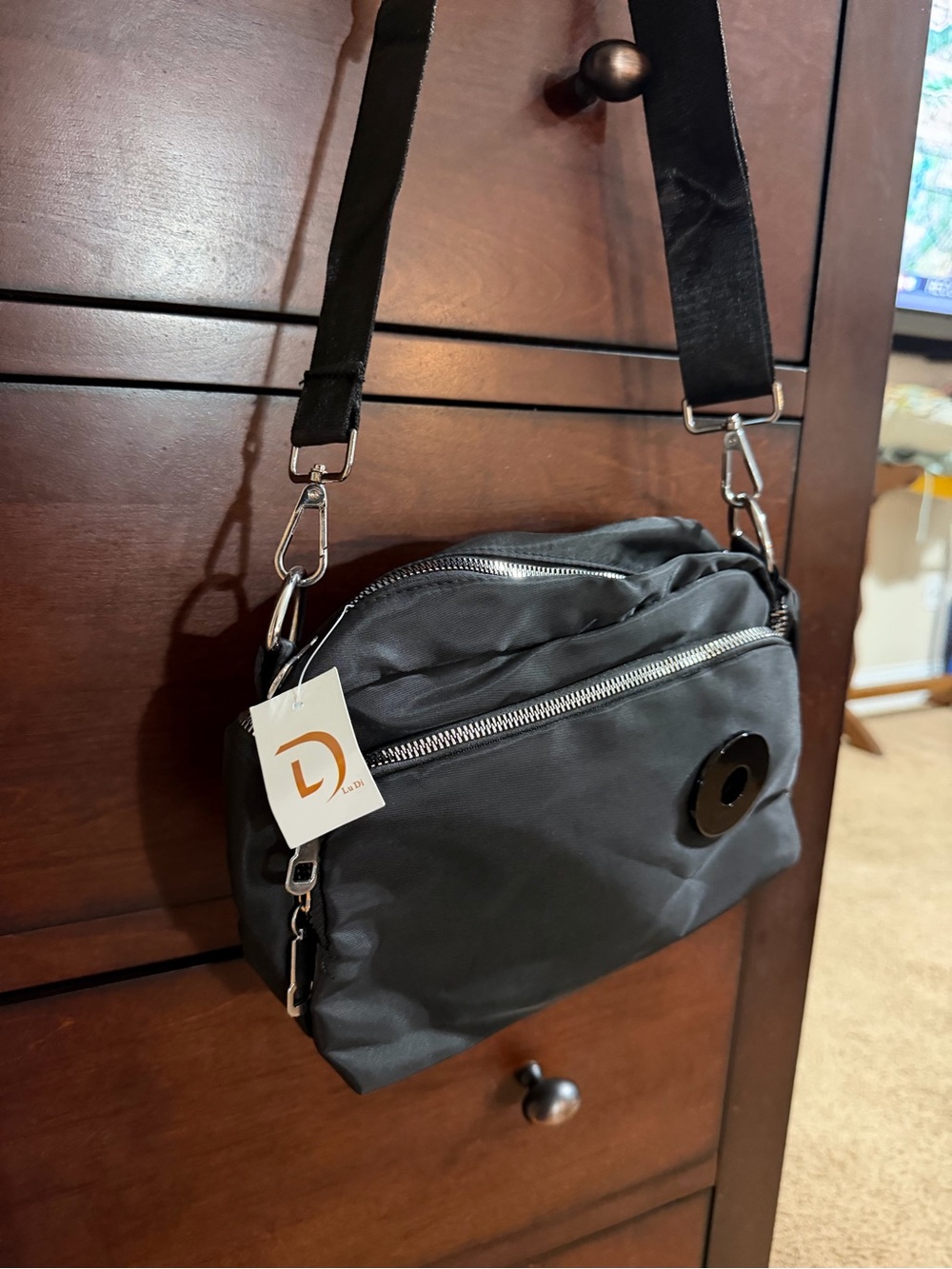 Men's Black Crossbody Bag